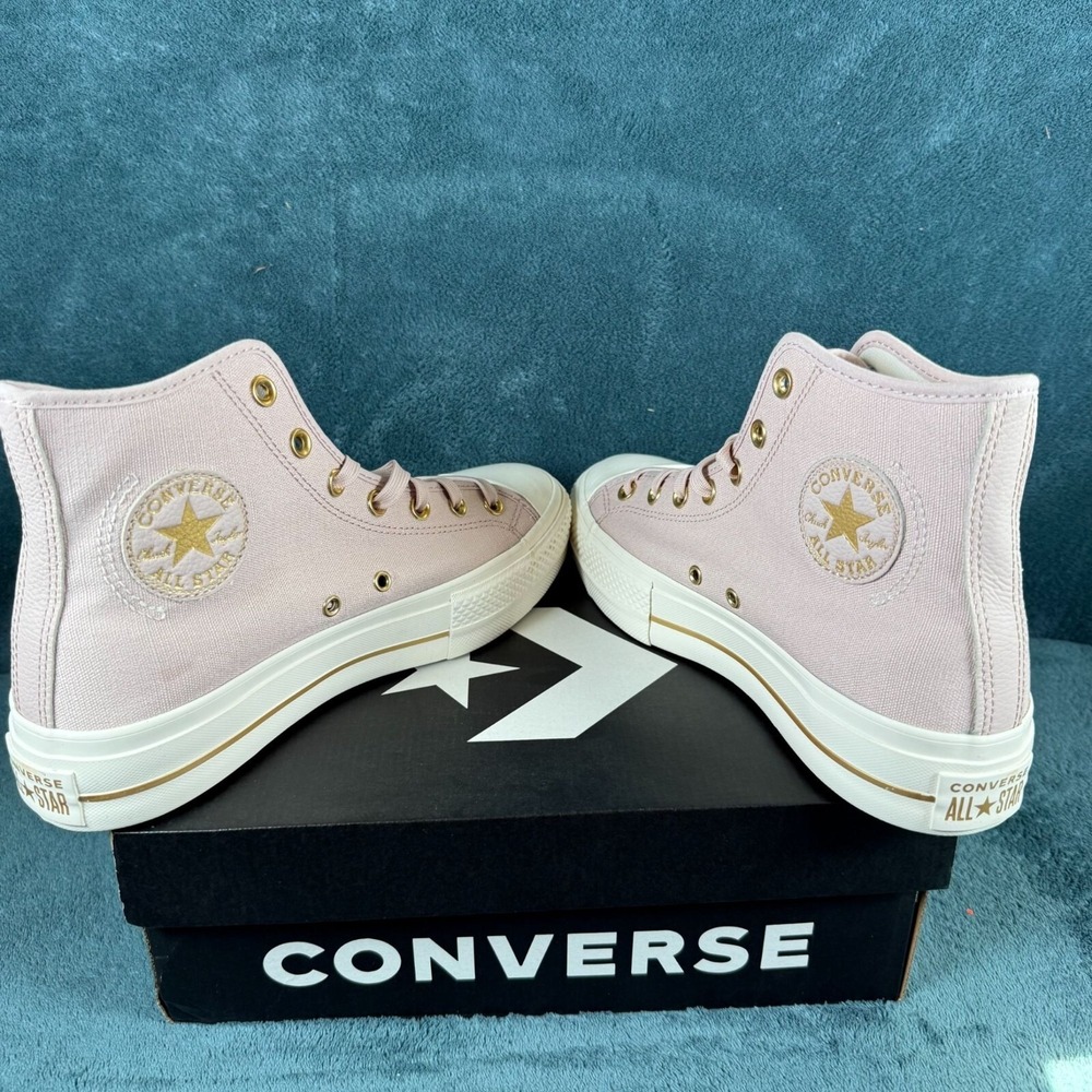 Converse Women's 9.5 High Top Chuck Taylor All Star Lift Sneakers Pink Canvas - Picture 7 of 7